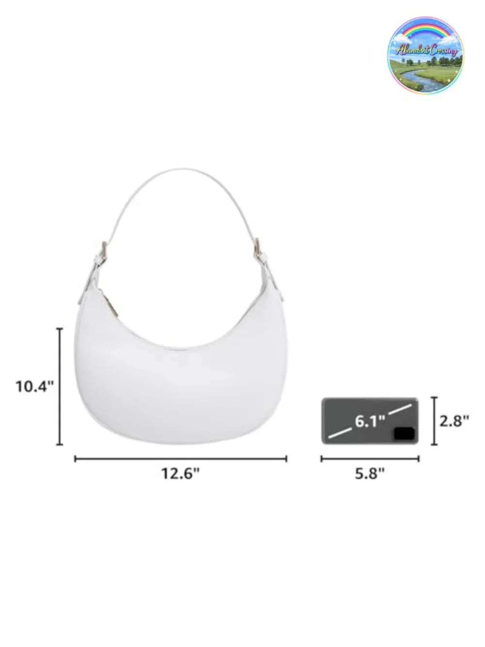 Faux Leather Crescent Hobo Bag Crossbody Shoulder Purse